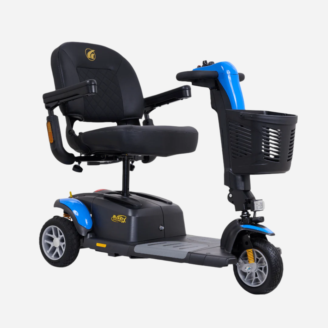 The Buzzaround LX (Luxury) 3-Wheel is a full-size scooter offering comfort and the convenience of true portability to take you where you want to go in style.