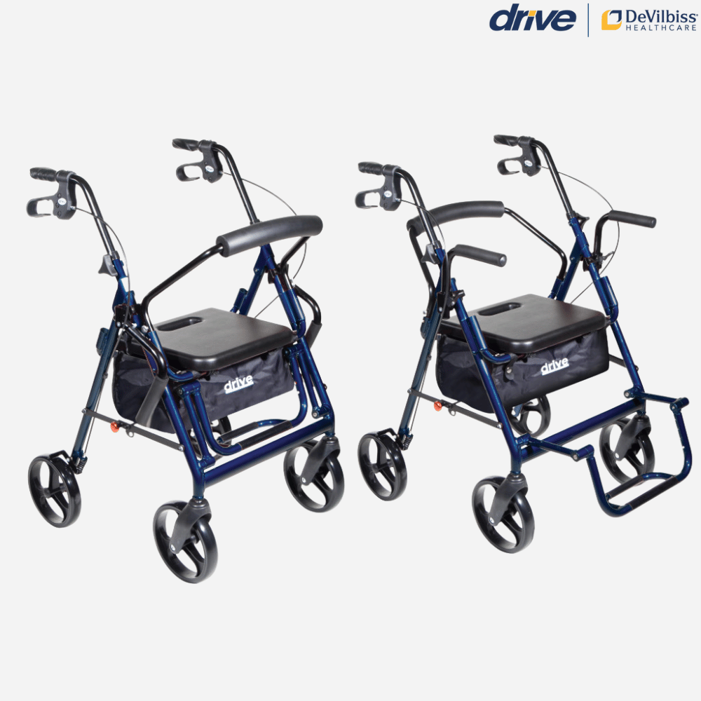 Drive Medical Duet Rollator and Transport Chair with Bag