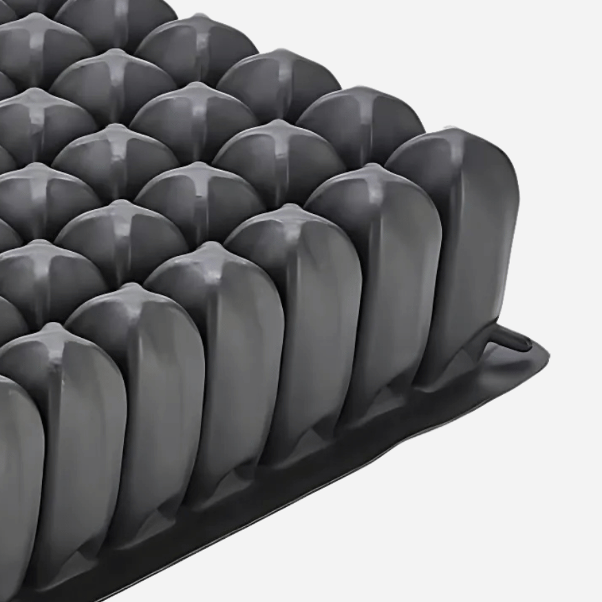 The ROHO Mid Profile Air Cushion by Permobil is designed to offer enhanced pressure relief, stability, and comfort for wheelchair users who require a higher level of support.