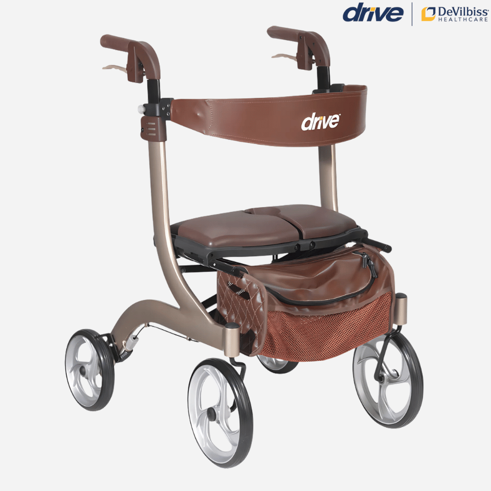 Drive DLX Premium Rollator with Padded Seat and Bag