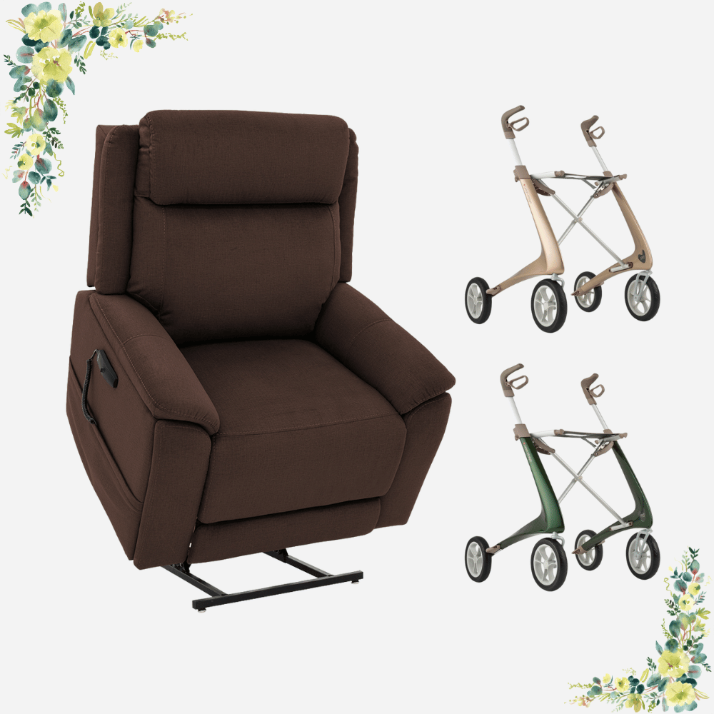 Sitting Pretty Genesis  Lift Chair + byAcre Carbon Ultralight Rollator