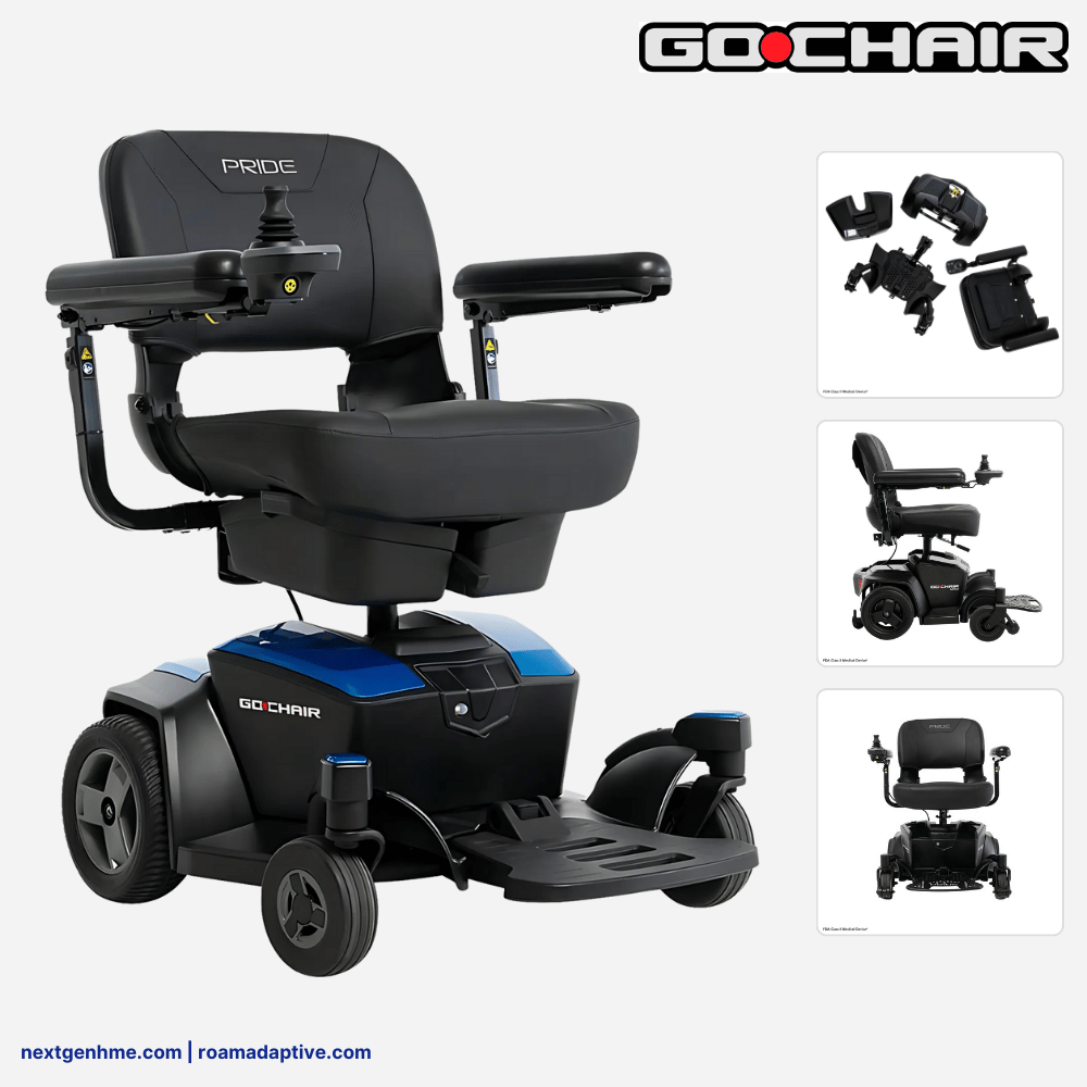 Pride Mobility Go Chair Portable Power Wheelchair with comfortable seat