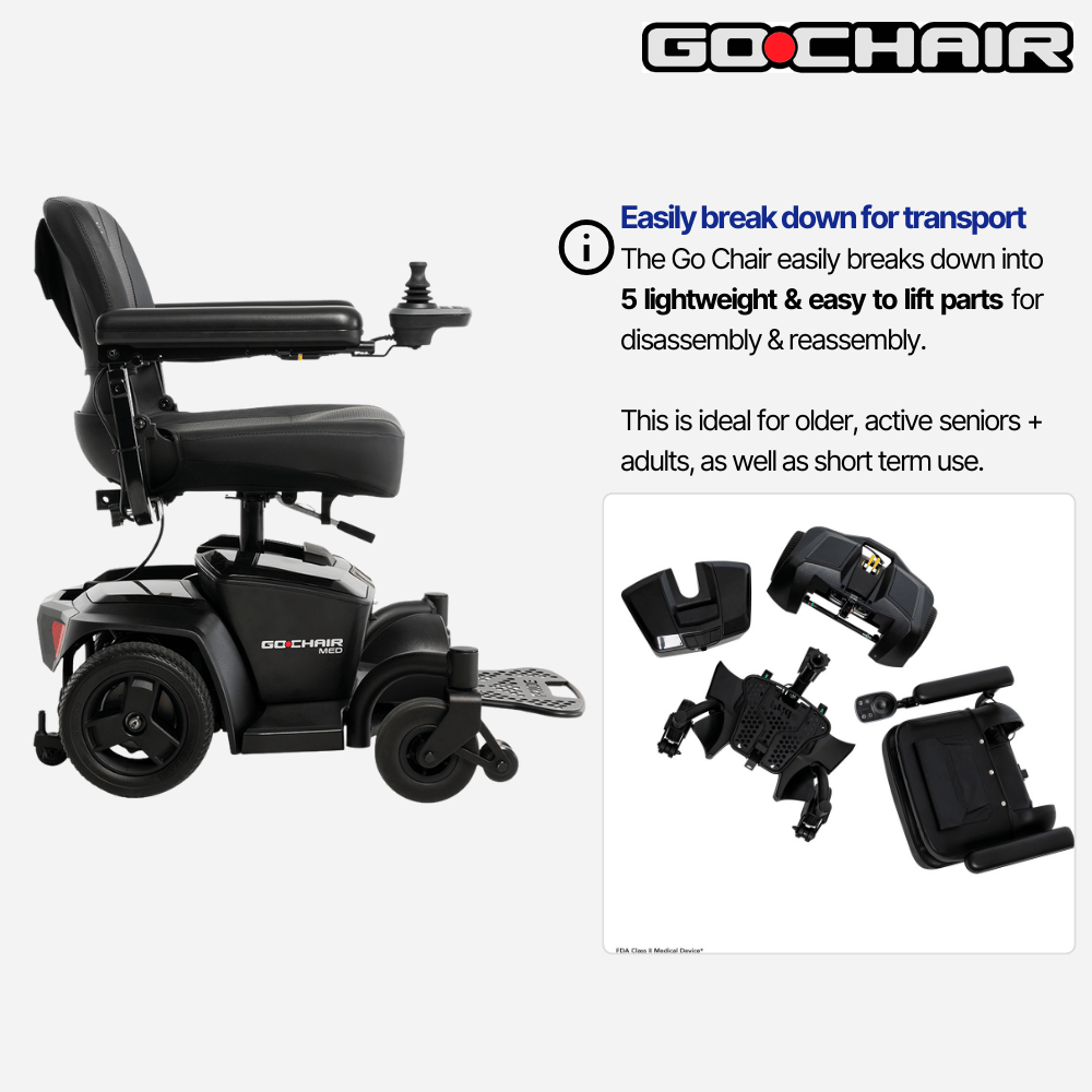 Pride Mobility Go Chair Portable Power Wheelchair with comfortable seat
