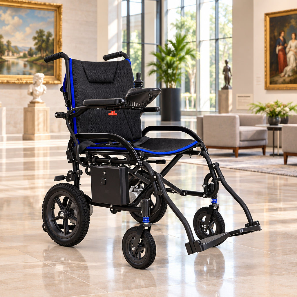 Vive Health Airframe Power Wheelchair, 44 lbs w/o battery, 225 lbs. Cap, 9 Mile Range, Very Affordable, Under $1,600