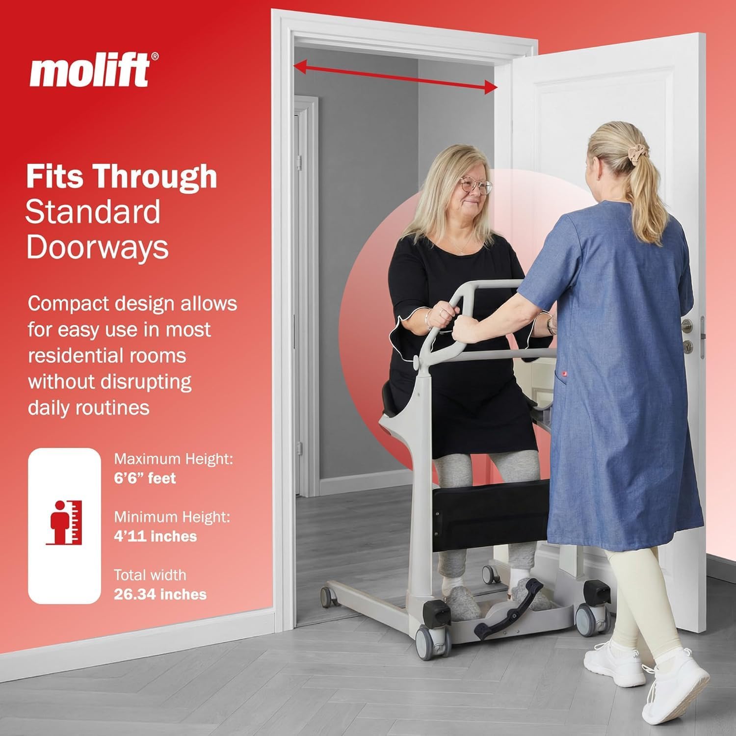 Molift Transfer Pro Seated Manual Transfer Device,  440 lbs. Cap, Bed, Bathroom, Wheelchair Sit, Lift, and TransferManual Transfer Aid