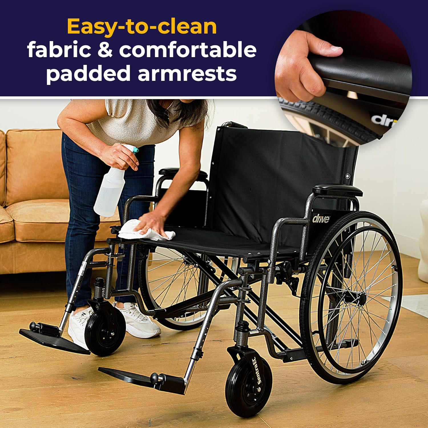Drive Sentra Bariatric Wheelchair, 700 lb. Capacity, 26"-30" Seat Size, Great Reviews