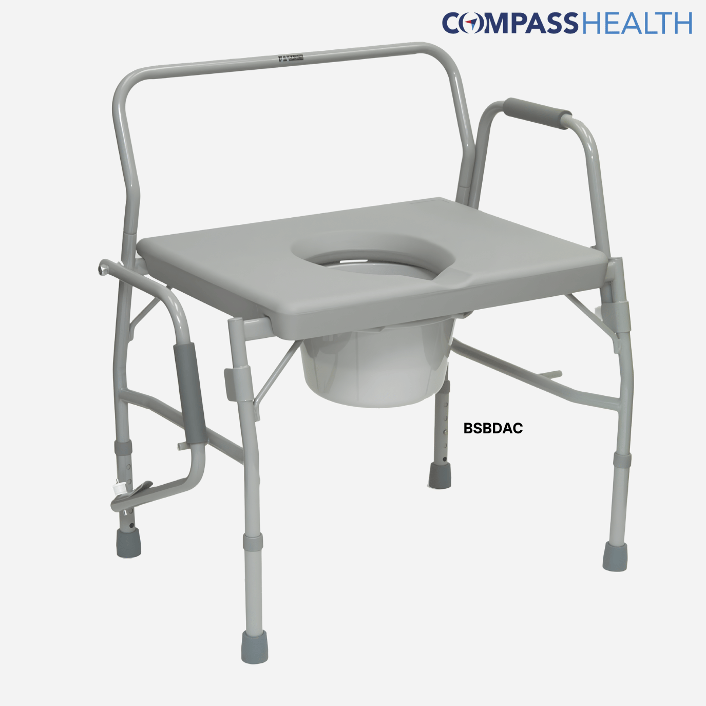 Probasics Bariatric Drop-Arm Commode, Steel Framed 650 LB Capacity Bathroom Chair