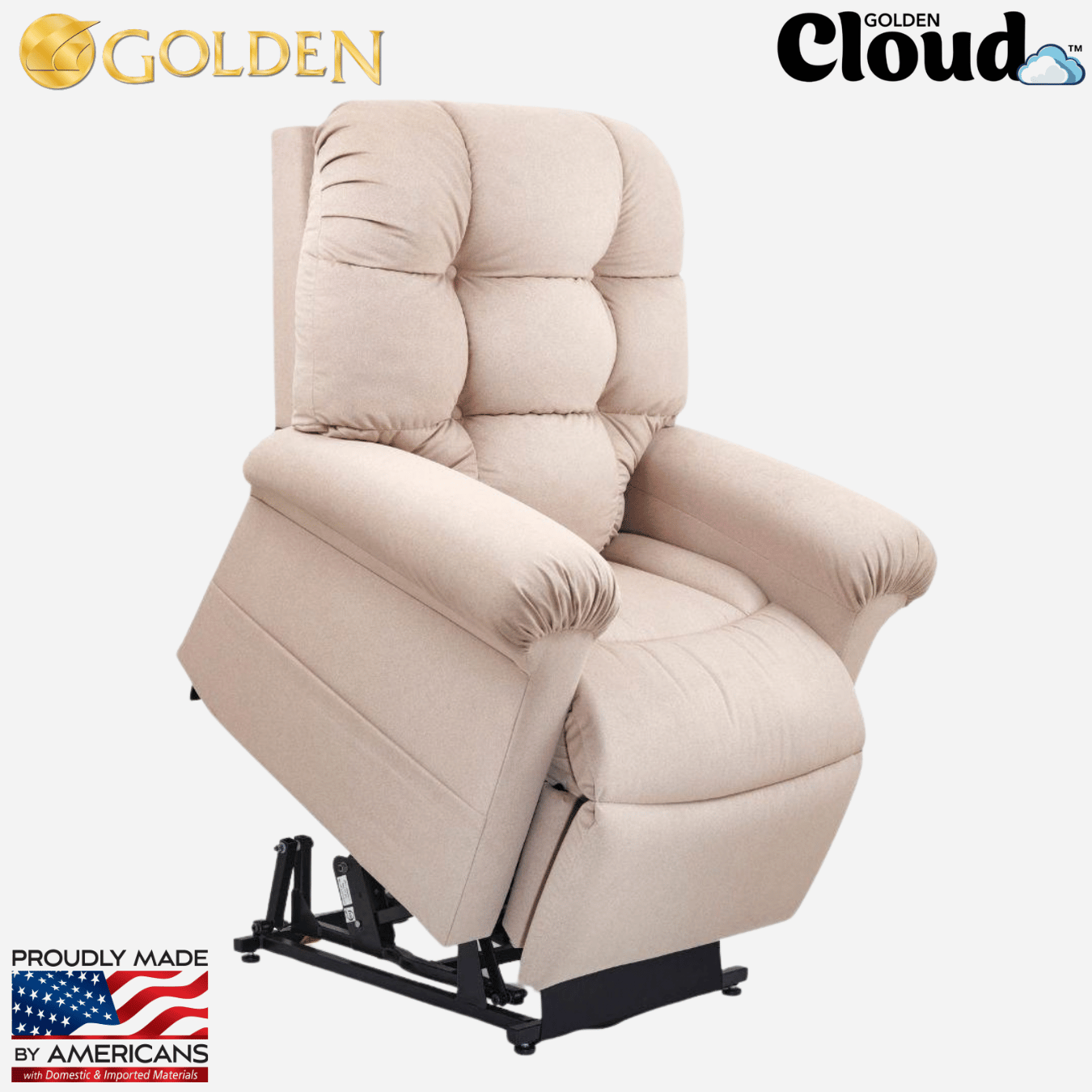 Golden Tech Cloud Lift Recliner w/ MaxiComfort® Recline, Optional HeatWave™, Optional Brisa® Fabric, American Made  (PR510)