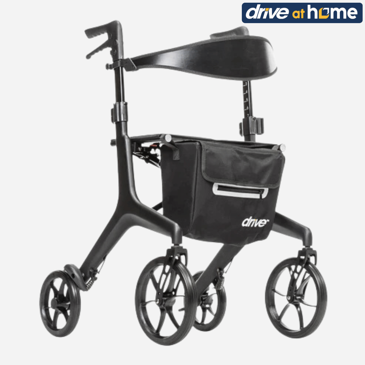 NEW! Drive Medical AeroCarbon™ Ultra-Lite Rollator, 11.5 lbs., 8"-9" Tires, 17.5” wide seat, 330 lbs. Cap