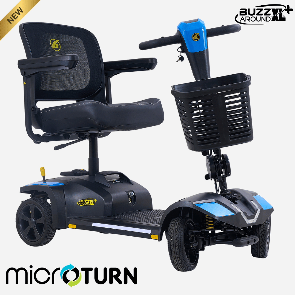 NEW! Golden Tech Buzzaround® XL+ 4-Wheel Mobility Scooter, 325 lbs Cap., 9 or 18 mile range, LED Side Lights, Under $2K (GB152+)