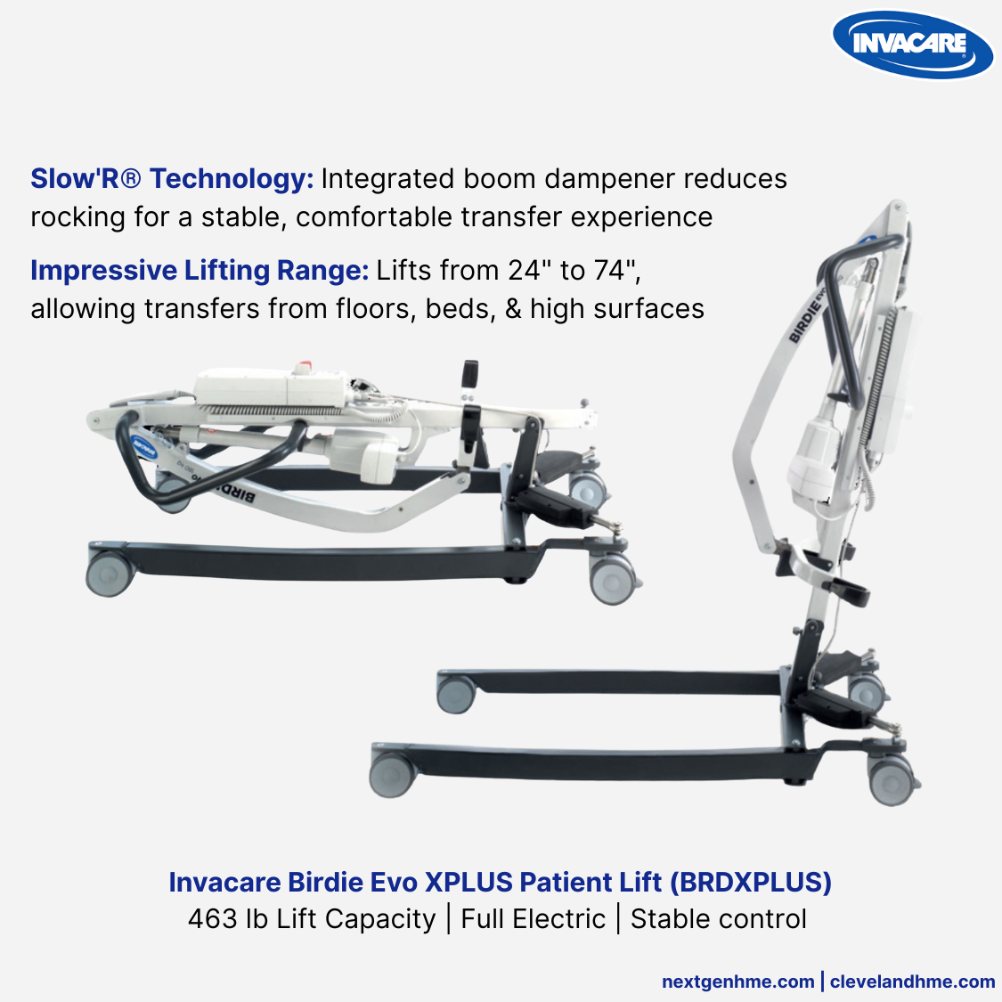 Invacare Birdie Evo XPLUS Patient Lift (BRDXPLUS)