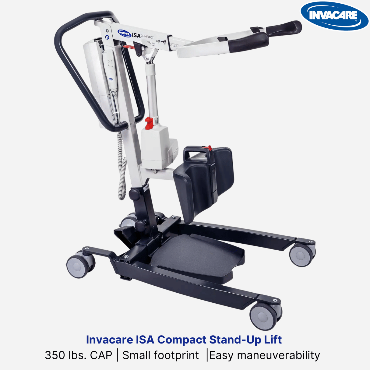 Invacare ISA Compact Power Stand-Up Lift, 350 lbs. Cap, Ergonomic hand grips