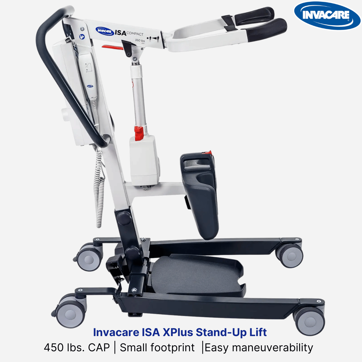 Invacare ISA XPlus Power Stand-Up Lift, 450 lbs. Cap, Heavy Duty Frame, Ergonomic hand grips