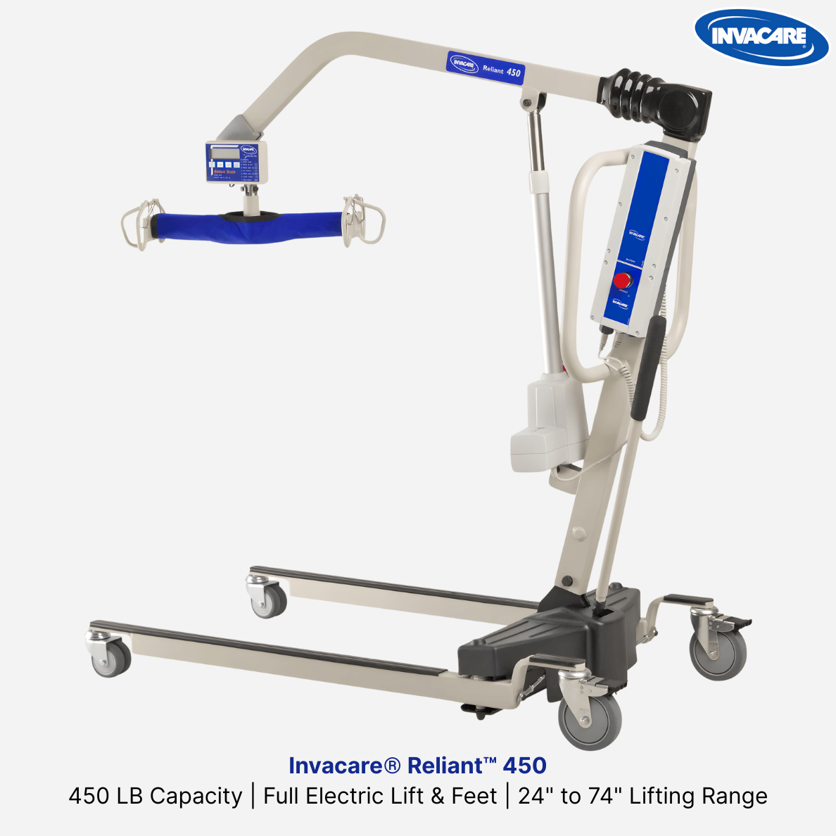 Invacare® Reliant™ 450 Power Lift With Power Opening Low Base, Full Electric, 450 Lb Capacity