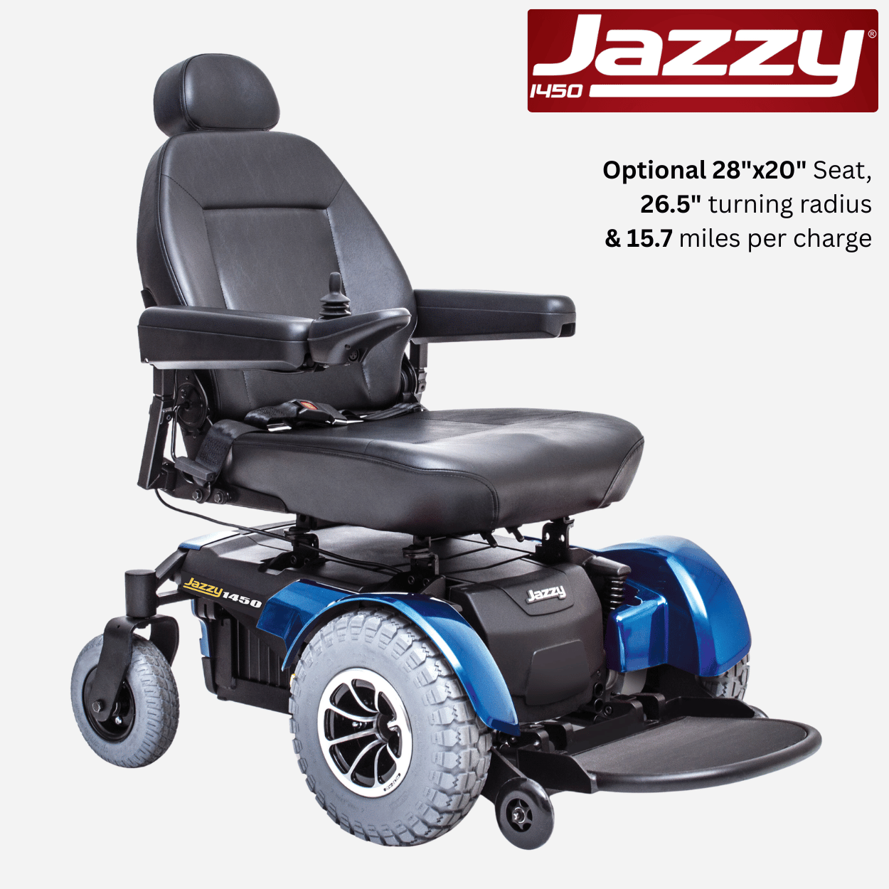 Pride®  Mobility Jazzy® 1450 Heavy Duty Power Wheelchair w/ Captain Seat, 600lbs Cap, 4.5 MPH, Tight Turn, Heavy Duty Design (J1450)