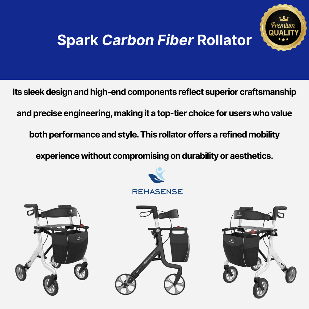 Rehasense Spark CF Premium Carbon Ultralight Rollator - NextGen HME
