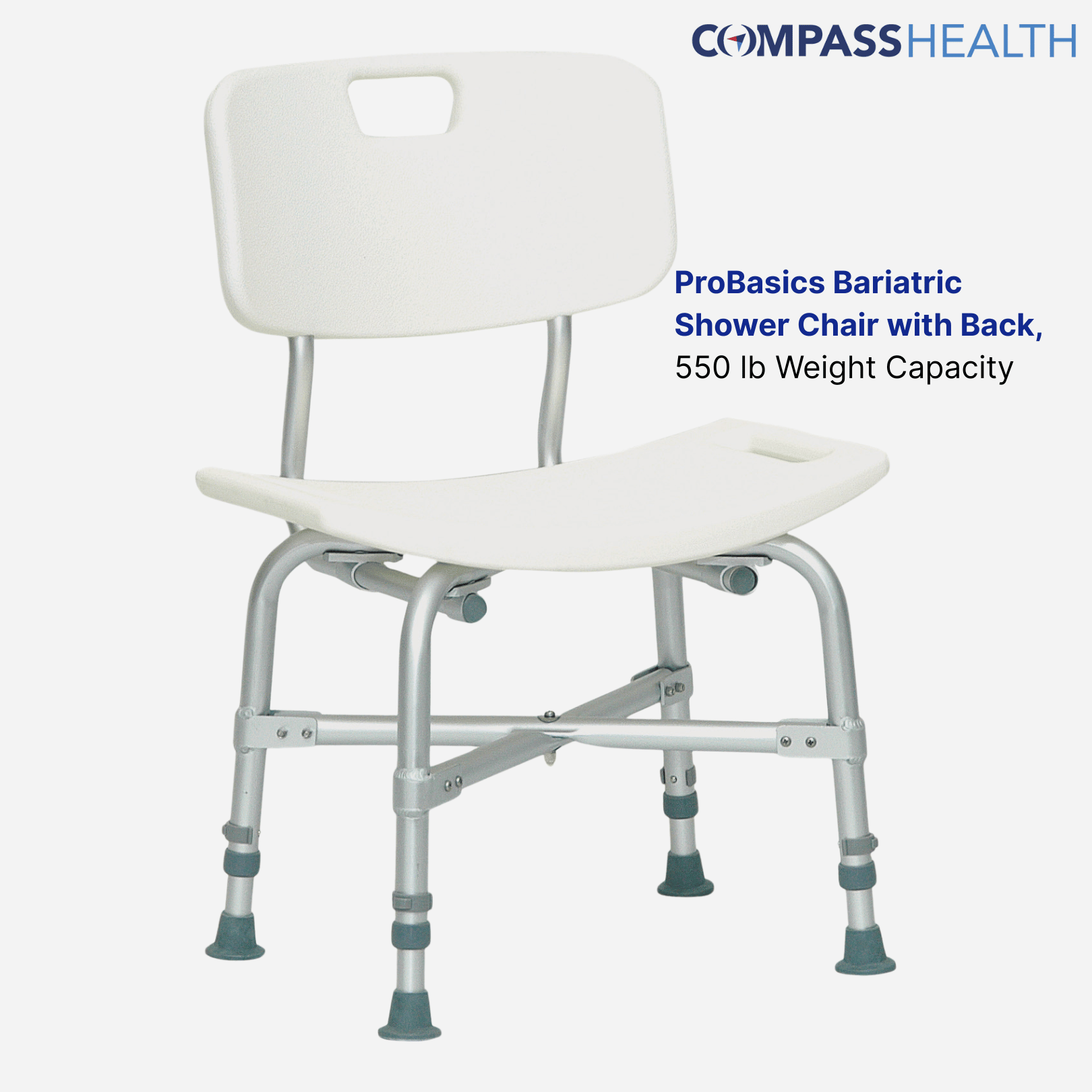 ProBasics Bariatric Shower Chair with Back, 550 lb Weight Capacity