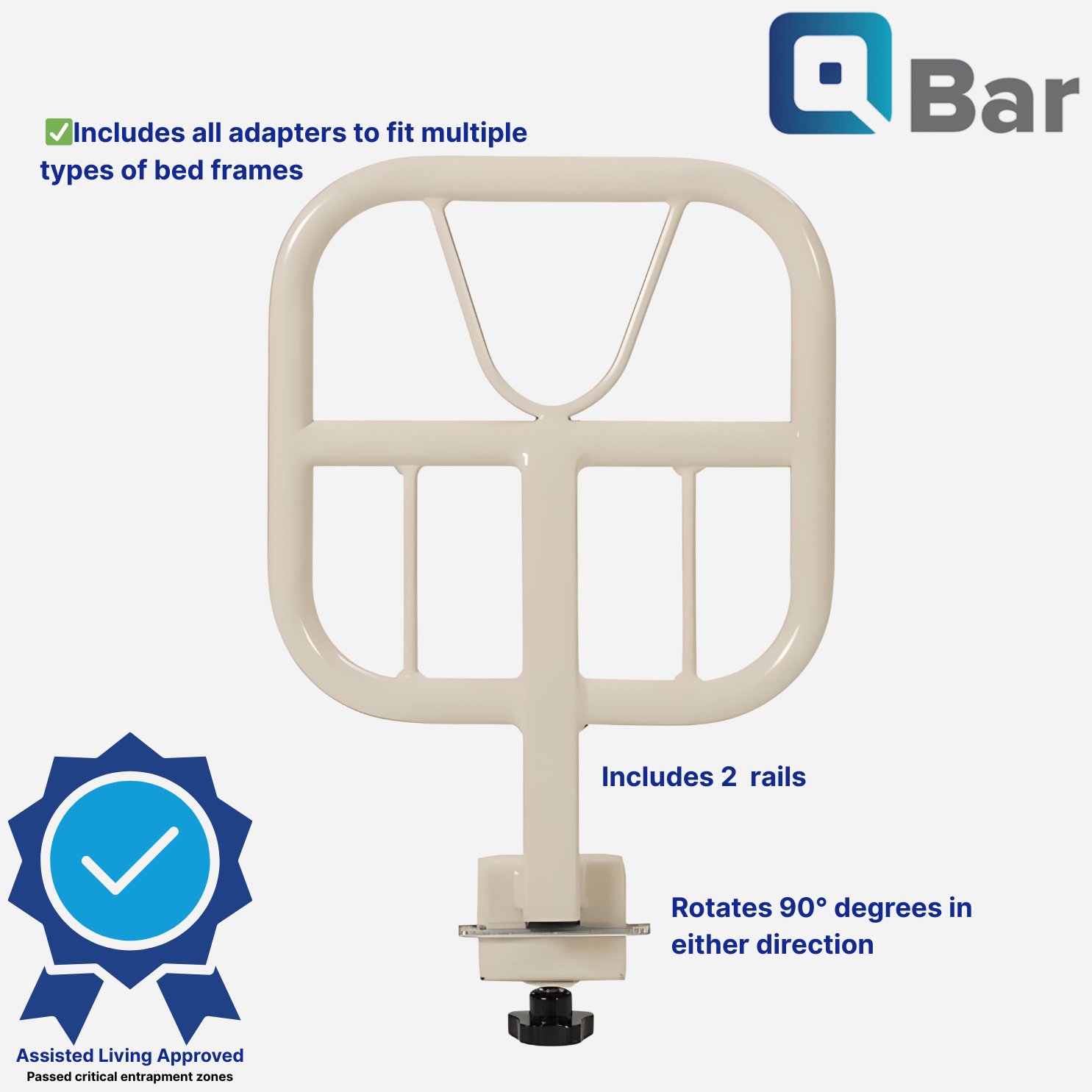 QBAR AL Bed Rail + Install