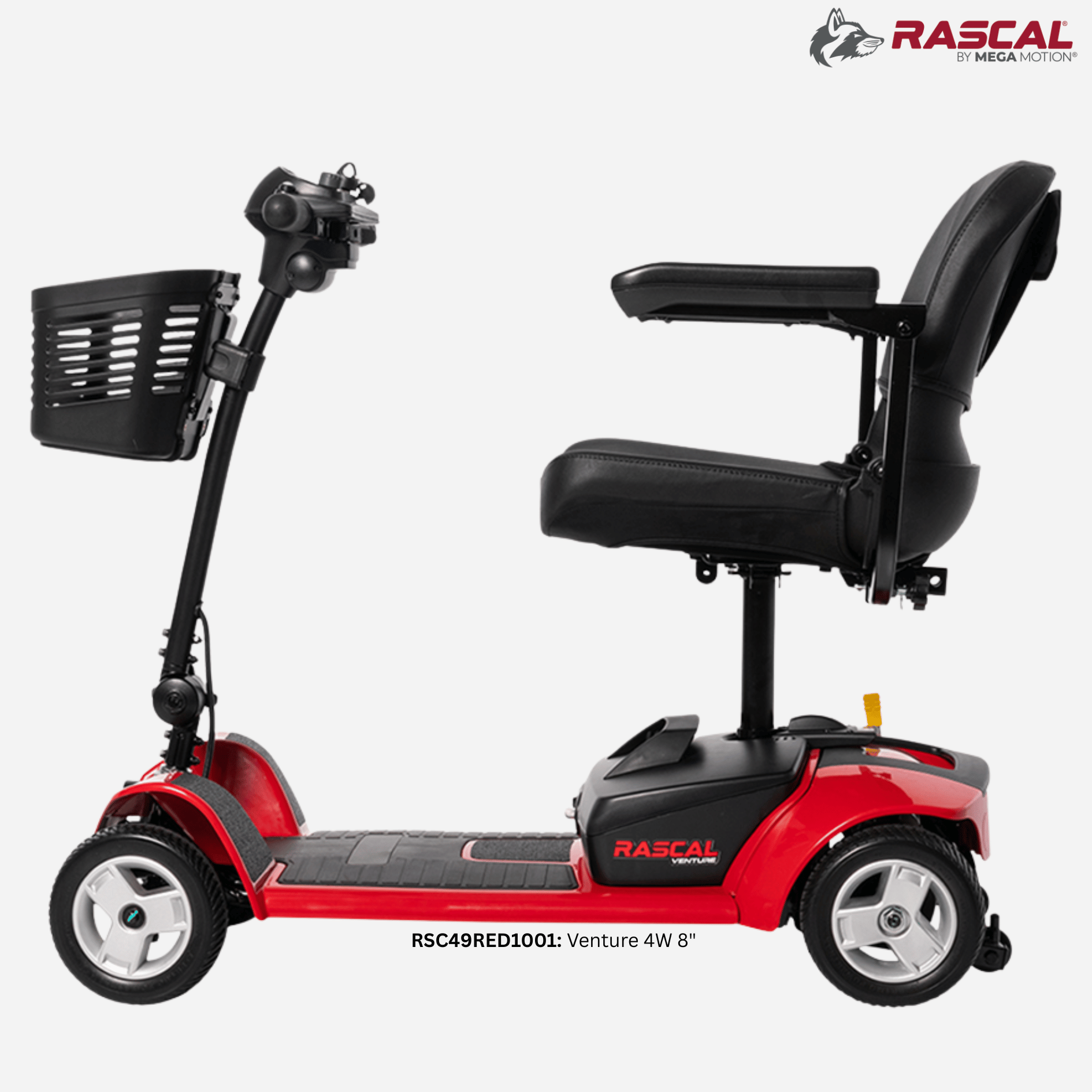 Rascal® Venture 4-Wheel Mobility Scooter, 300 lb Cap., 8 Mile Range, 8" Tires, Affordable (RSC49)