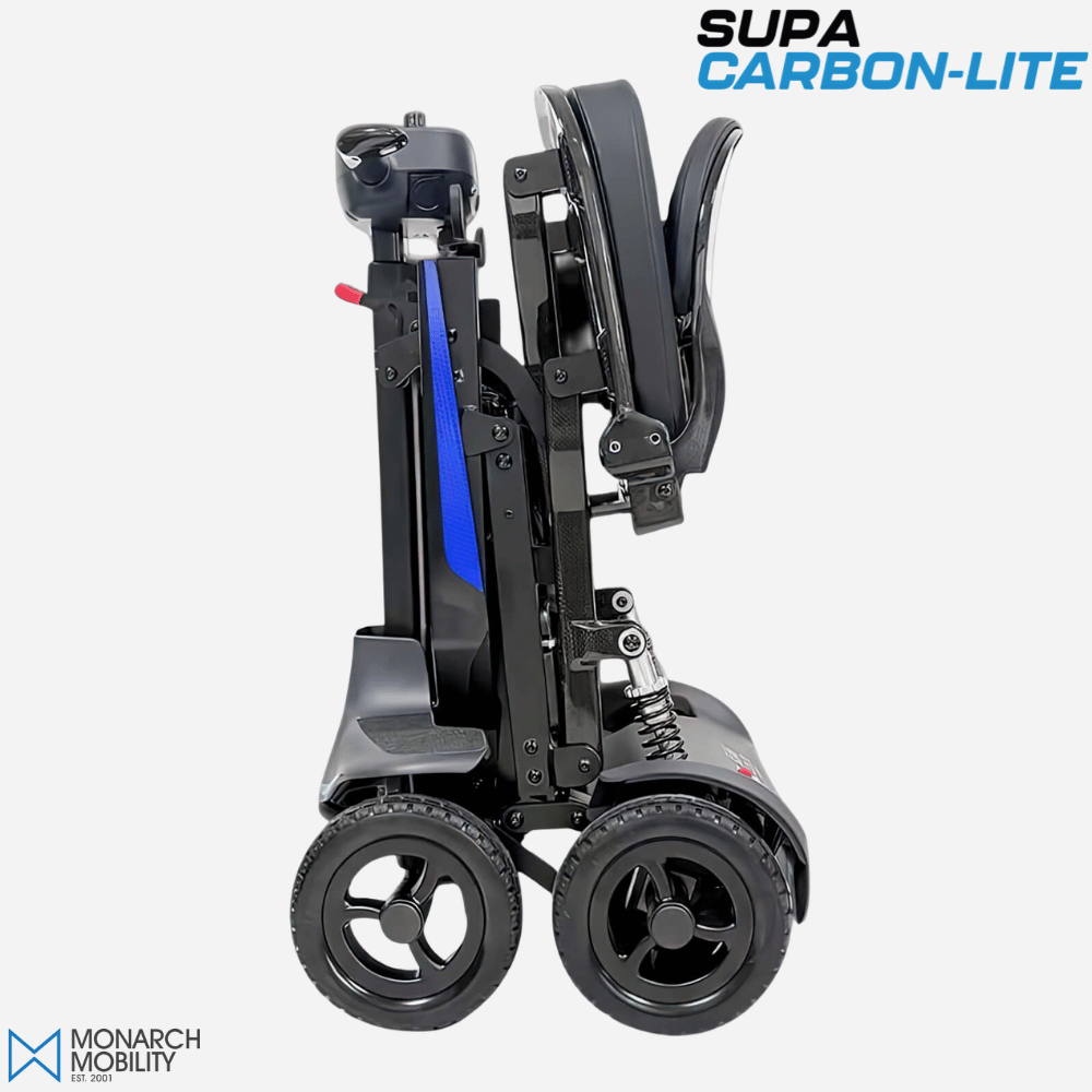 Monarch Mobility Supa Carbon Lite Folding Power Scooter, 29 lbs, Single Folding Frame, Auto Fold