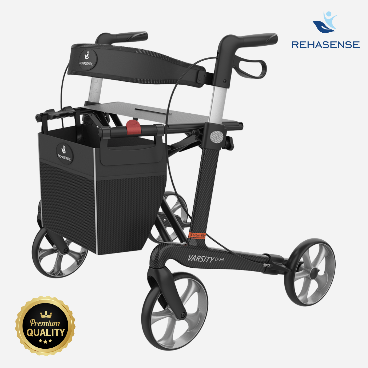 Rehasense Varsity Carbon Fiber Heavy Duty Premium Rollator - NextGen HME