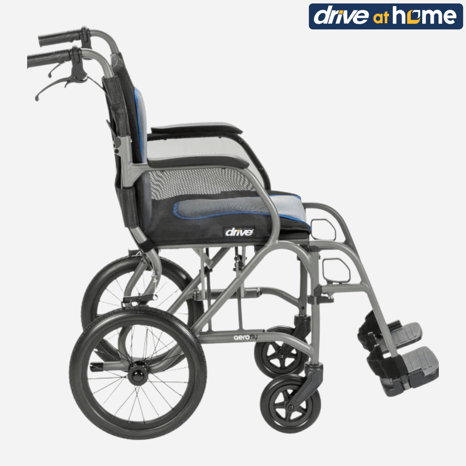 NEW! Drive Medical Drive Medical AeroFly™ Ultra-Lite Transport Chair, 13lbs. Frame w/o Wheels. Easy to Fold, Easy to Travel With