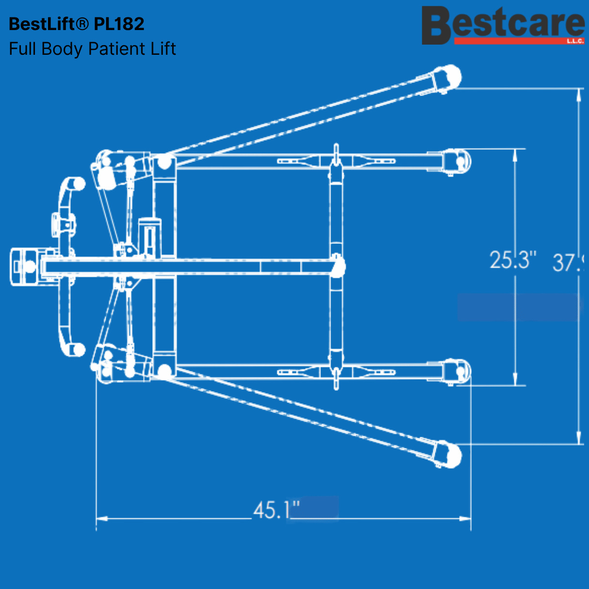 BestLift® PL182 Full Body Power Patient Lift, 400 lbs. Cap, Lift Range (25.6" - 69.5") Affordable, Under $2,000