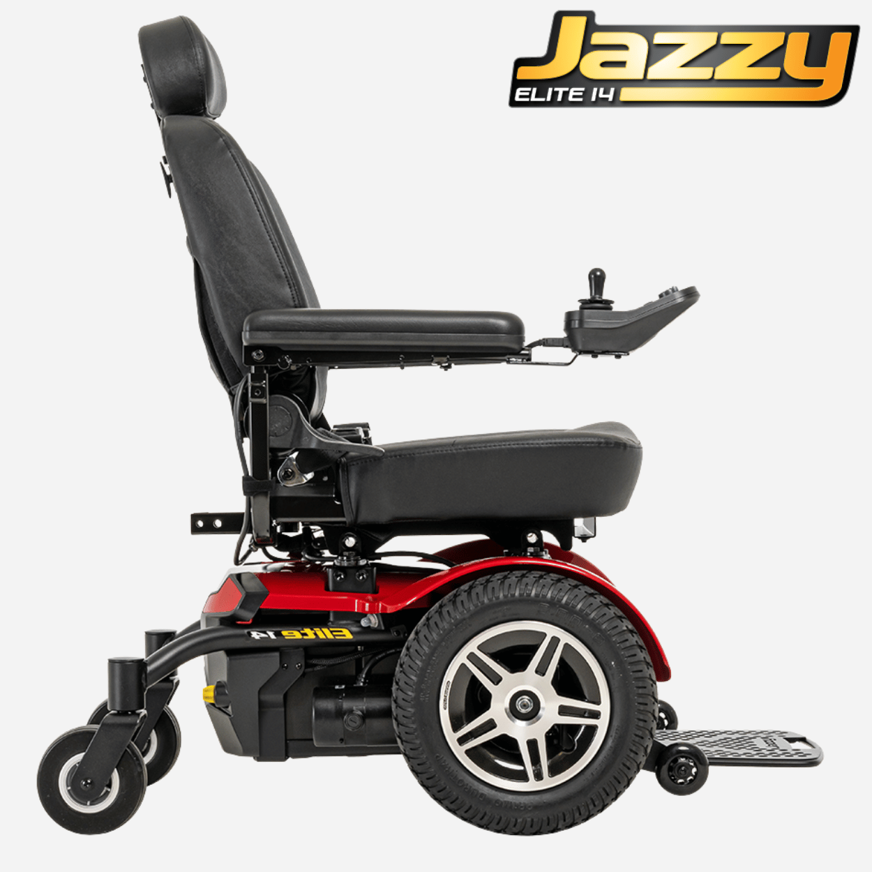 Pride® Mobility Jazzy® Elite 14 Power Wheelchair, 300 lbs. Cap, 14" Tires, tight Turning, Comfy Seat, Premium Materials