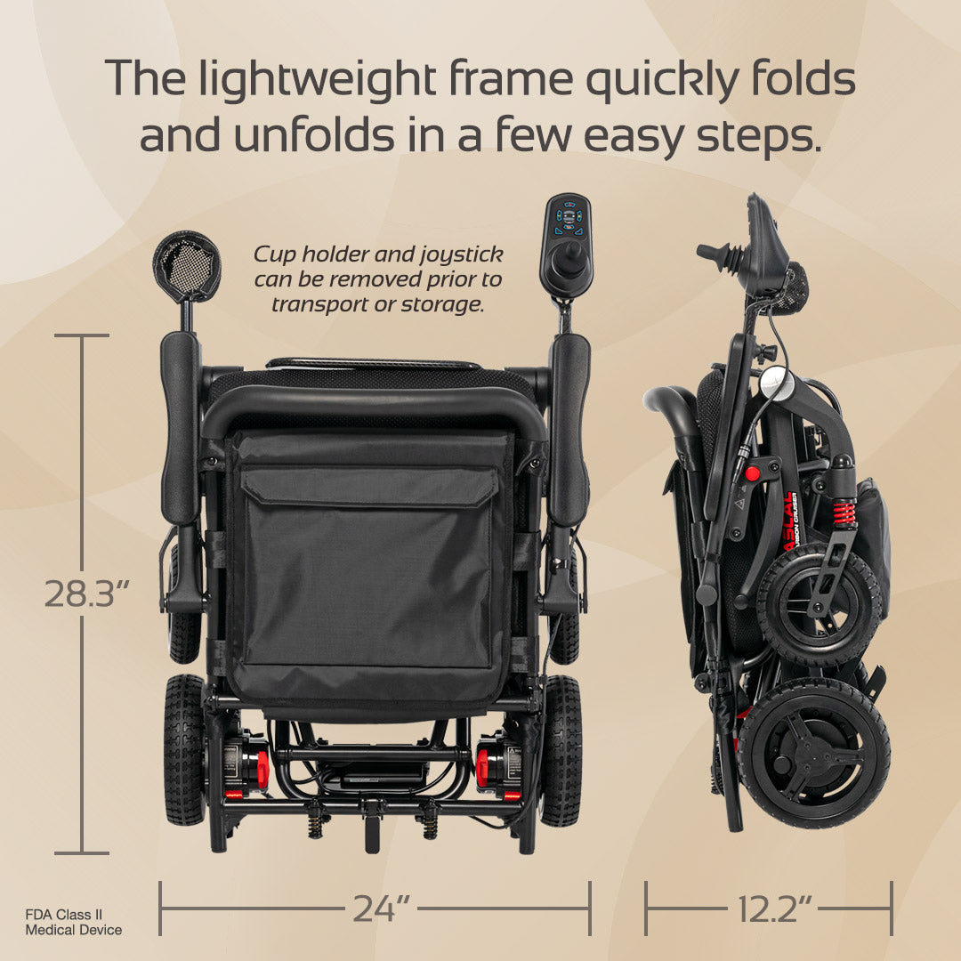 Rascal R6 300 Rascal® Carbon Cruiser Folding Electric Wheelchair, 300 lbs. Cap, 9.3