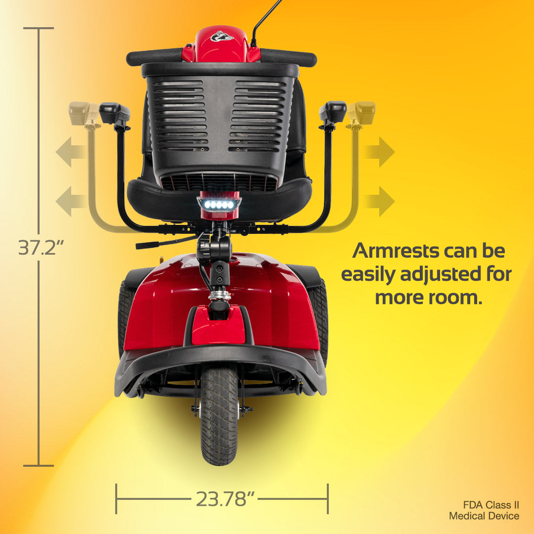 Rascal® Conquest 3-Wheel Mobility Scooter w/ 350 lbs Cap., 15 Mile Range, 10" Solid Tires, Affordable Midsize Scooter