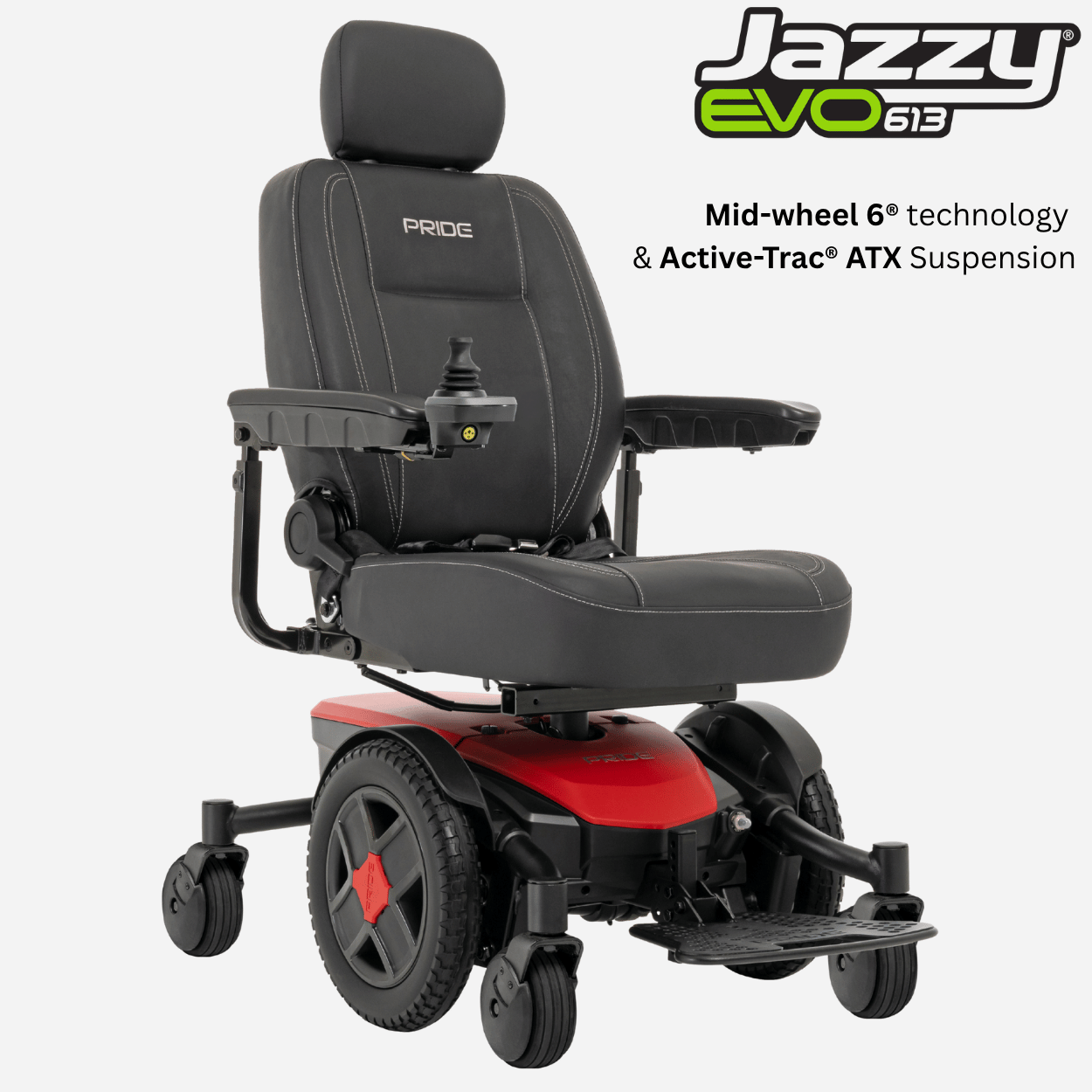 Pride Mobility EVO 613 Power Wheelchair, 13" Tires, 300 lbs. Cap, 22" Turn Radius