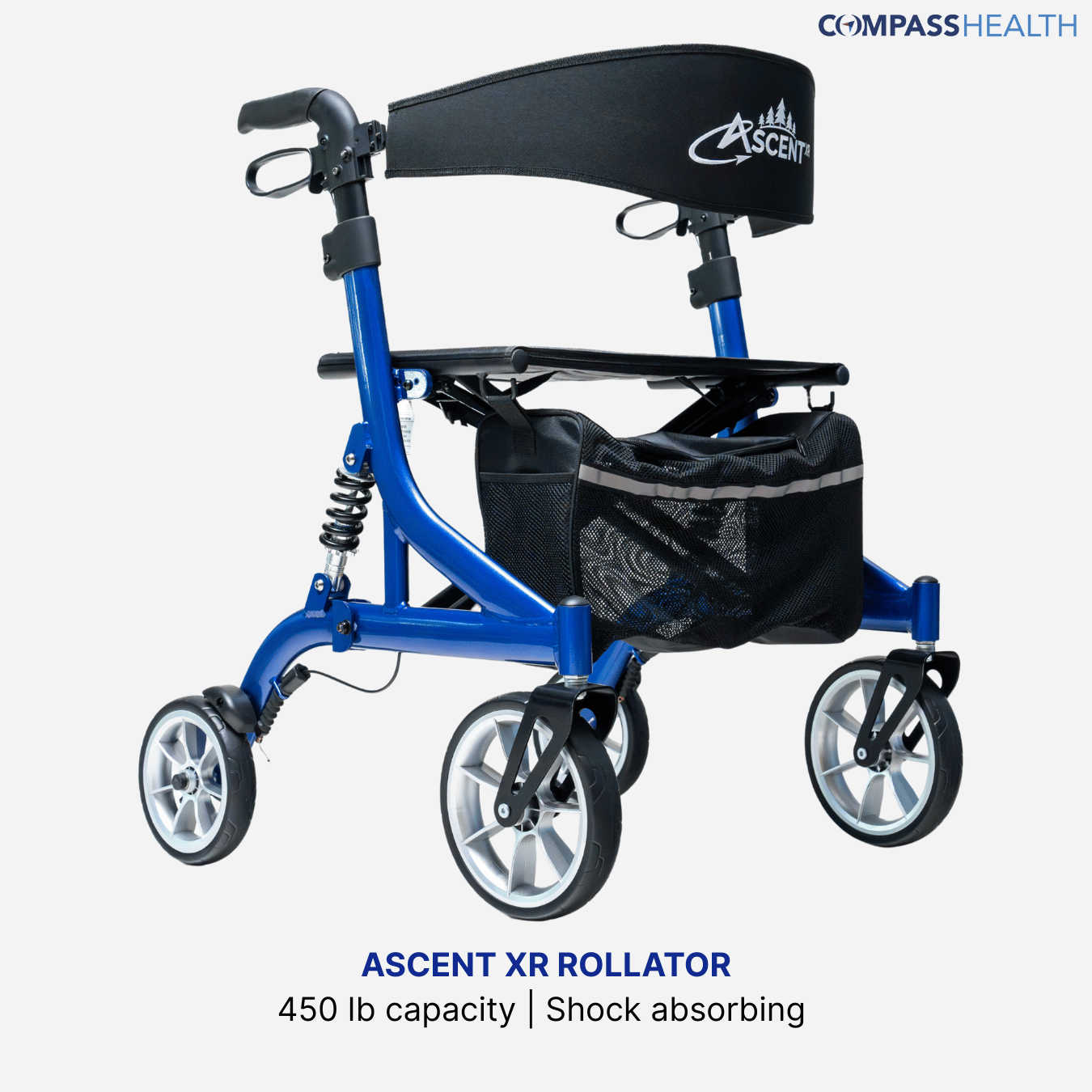 Pro Basics Ascent XR Heavy Duty Rollator, 450 lb. Capacity
