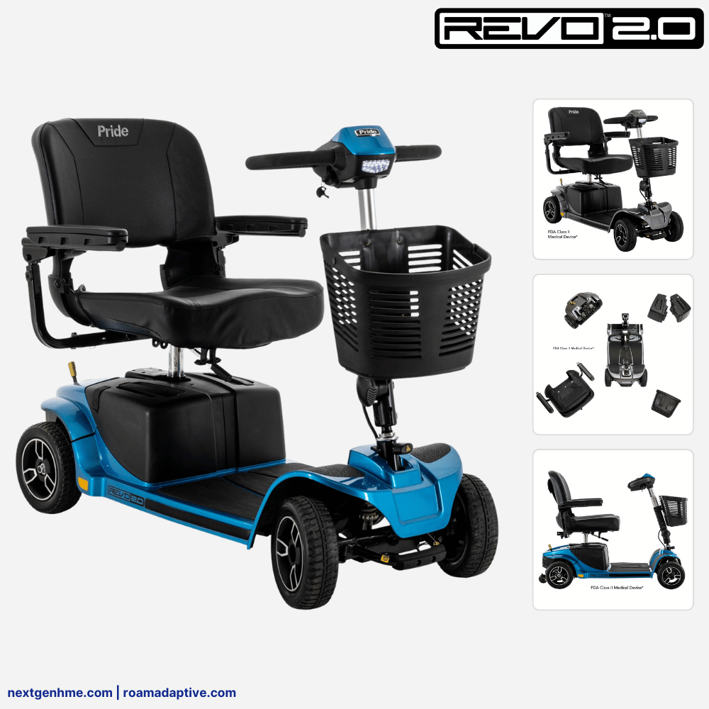 Pride Mobility Revo 2 4 Wheel  Outdoor Midsize Power Mobility Scooter