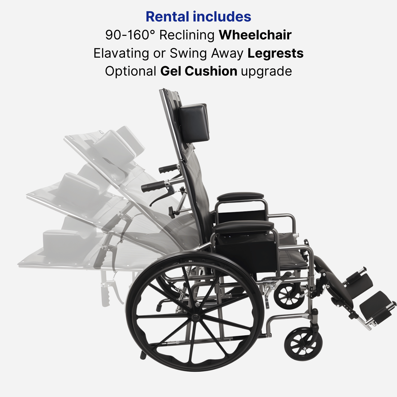 Reclining Manual Wheelchair Rental, Weekly or Monthly