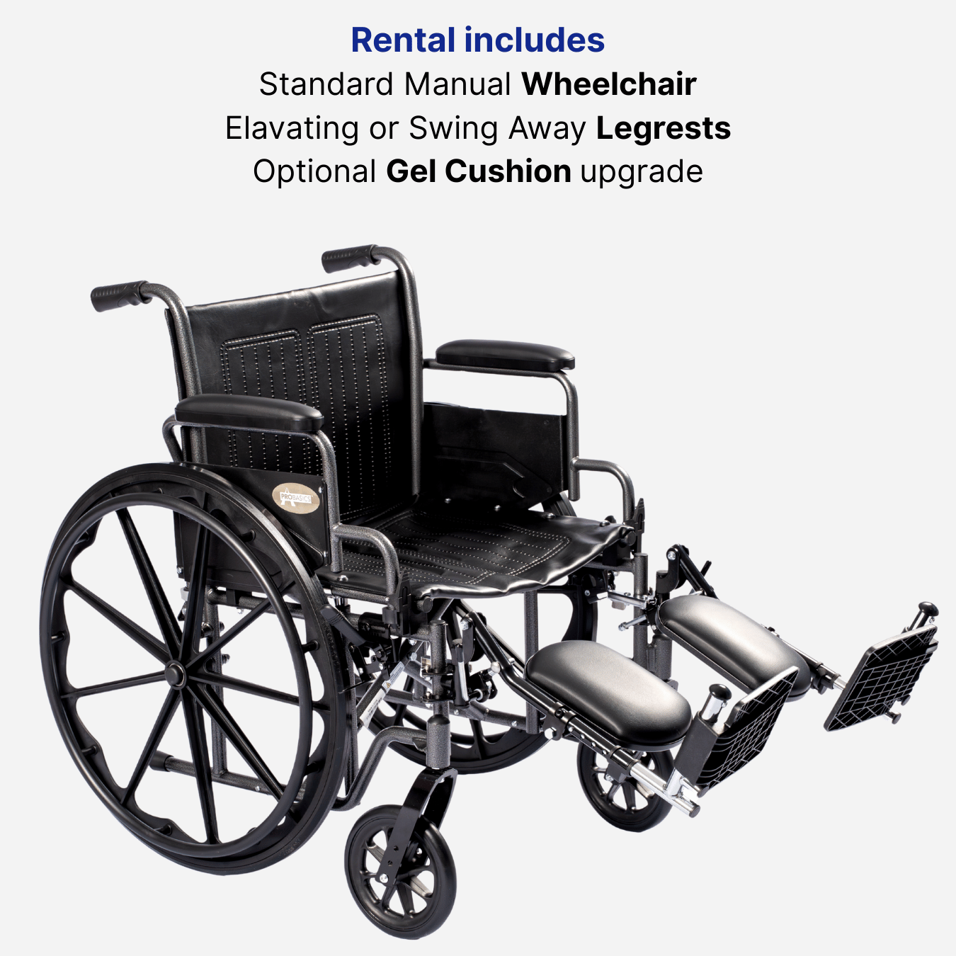 Standard Manual Wheelchair Rental, Weekly or Monthly