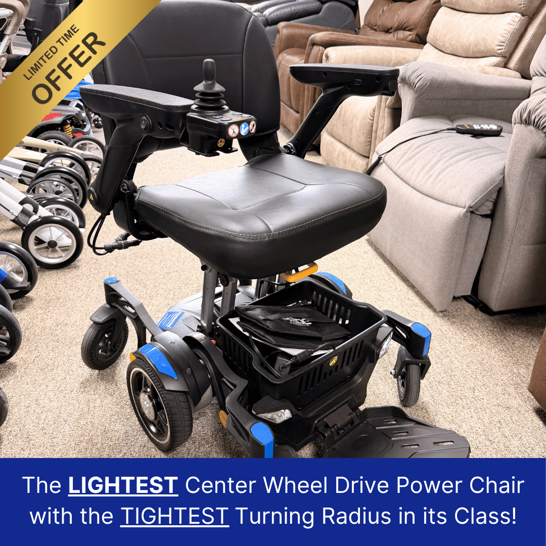 Golden Tech Buzzaround Carryon Folding Powerchair, OPEN BOX, Save $650, Full Warranty, Great Condition, 300 lbs. Cap, 12.5 Mile Range, 21" Turn Radius (GP130)
